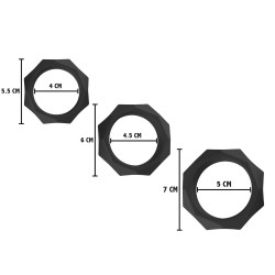 Hidden Desire Lot de 3 Cockrings Silicone Heavy C-Ring Noirs